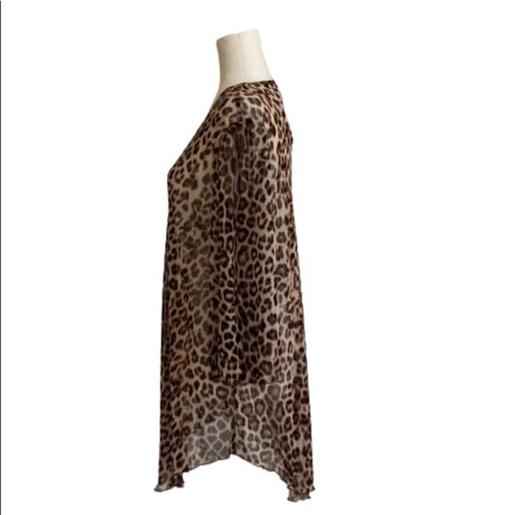 Jordan Taylor Swimsuit Coverup Sheer Brown Tan Leopard Print Coverup Small NEW - Picture 3 of 10